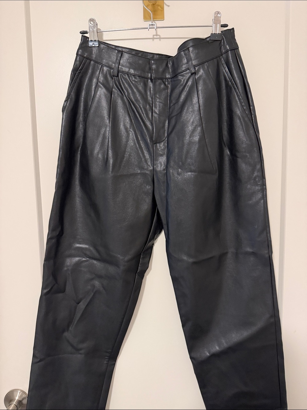Pixie Market Black Vegan Leather Trousers